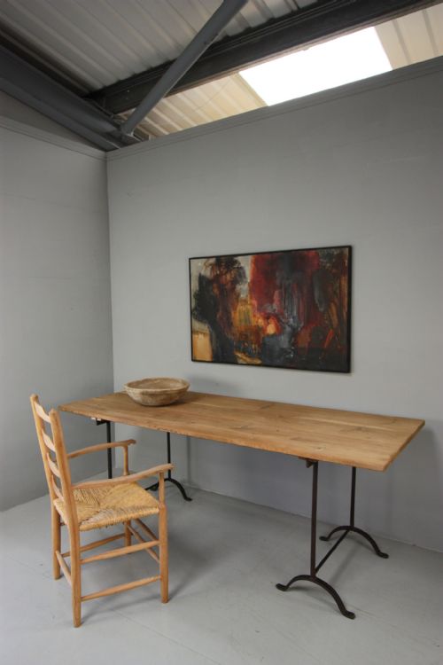 19th Century Antique Trestle Dining Table.