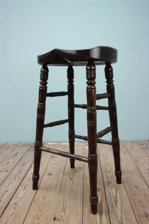 Tall Edwardian Antique Clerks Stool.