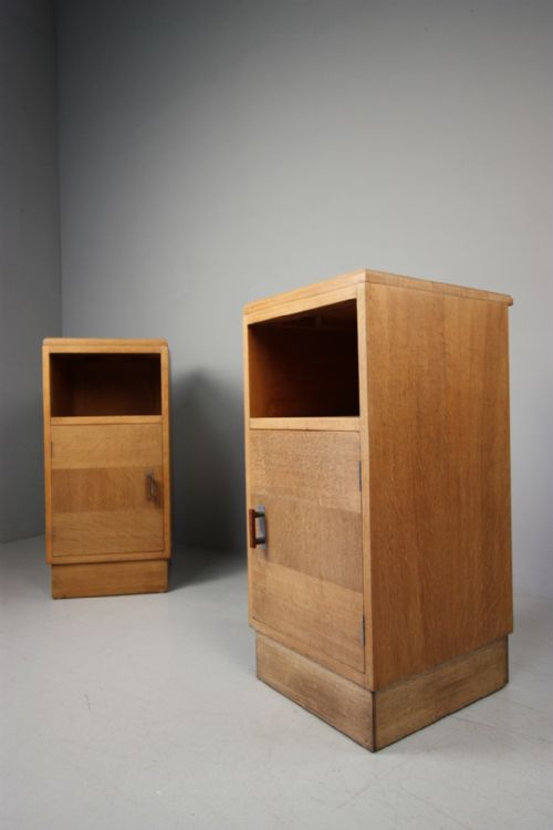 Pair of 1930'S Oak Bedside Cabinets by Bowman Bros.