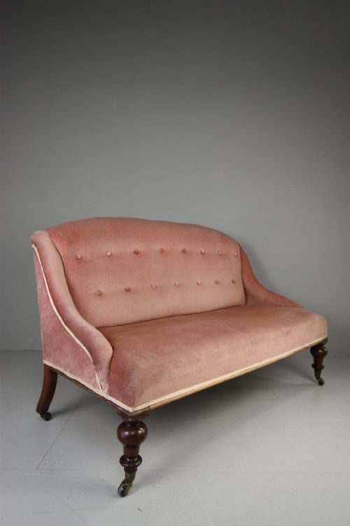 English 19th Century Antique Mahogany Sofa.