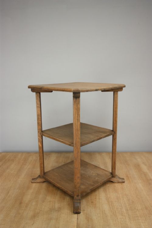 1930'S Heals Three Tier Oak Side Table.