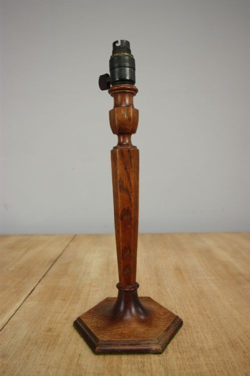 

Heals Antique Oak Table Lamp.
