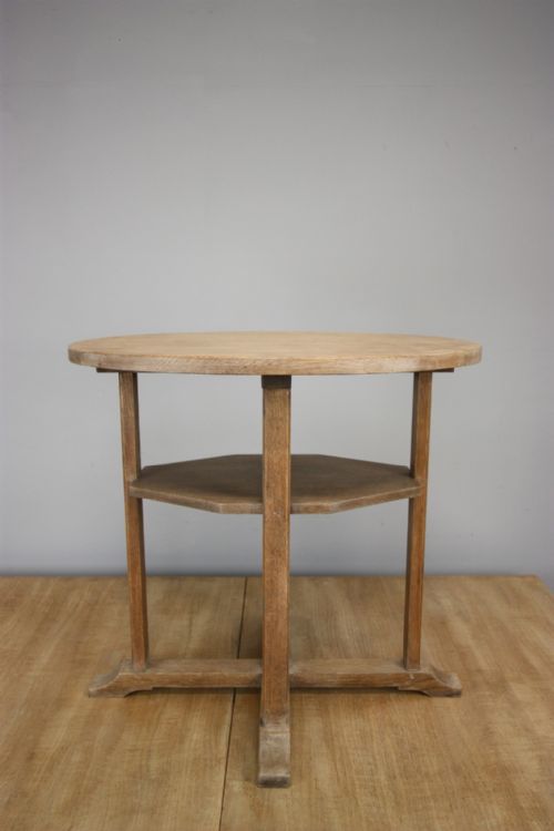 1930'S Oval Oak Side Table by Heals of London