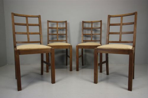 Set of Four Heals Oak Dining Chairs from the 1920'S