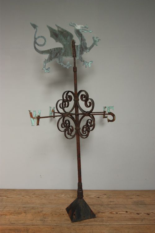 19th Century Antique Copper Dragon Weather Vane.