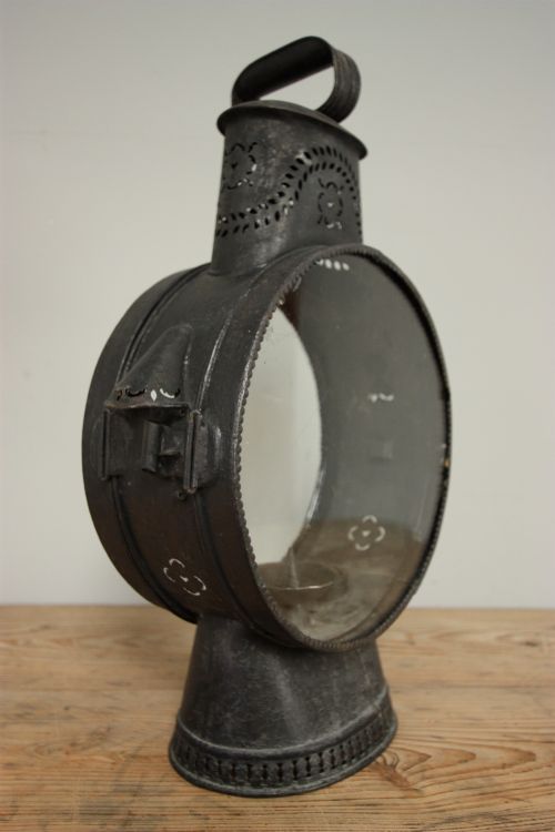19th Century Antique Toleware Tin Lantern.