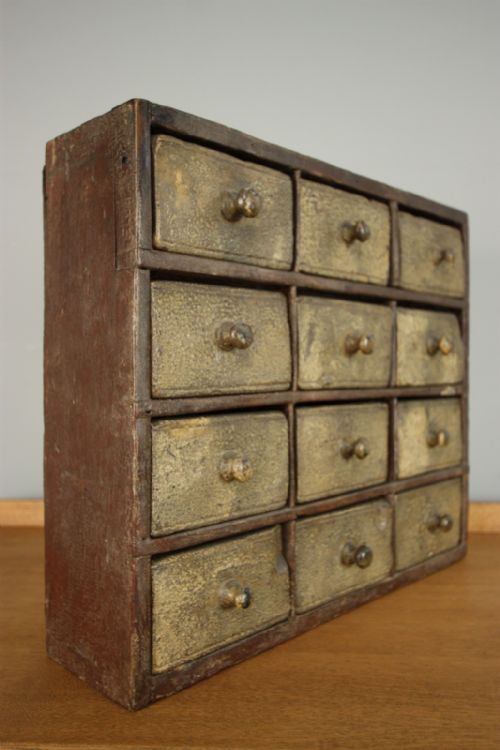 Georgian Antique Seed Chest in Wonderful Paint.