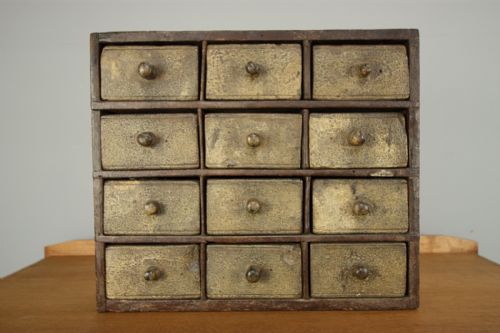 fig 1. Georgian Antique Seed Chest in Wonderful Paint.