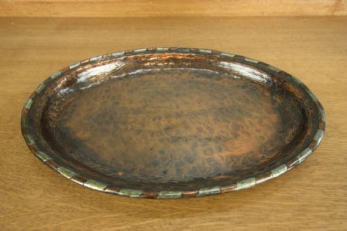 Antique Hugh Wallis Copper Oval Tray.