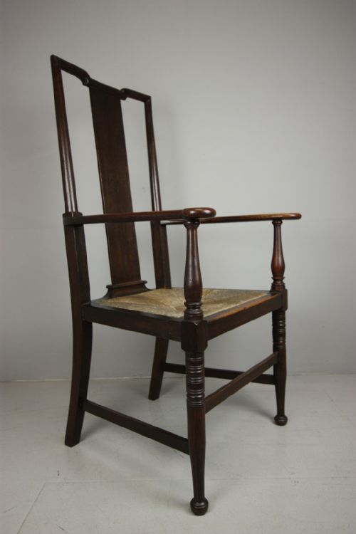 Norman Foster Large Antique Oak Carver Chair.