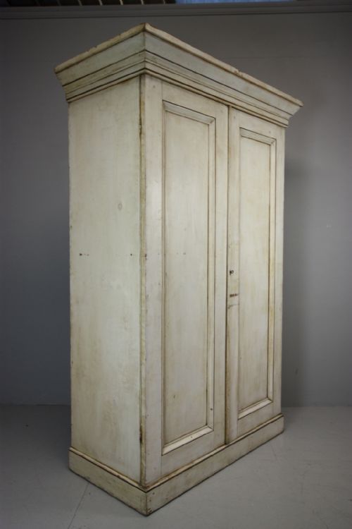 English Antique Pine Cupboard in Original Paint.