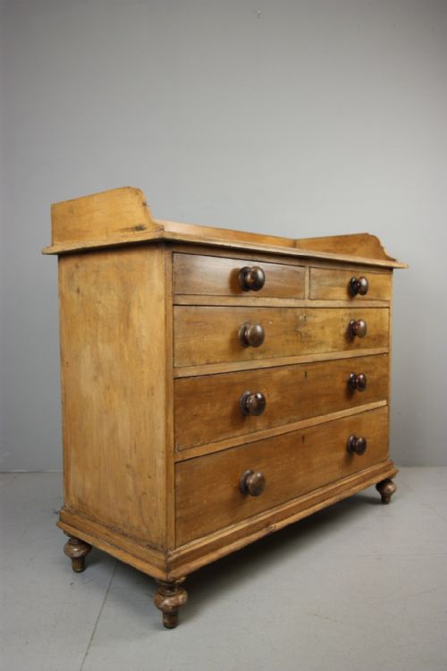 English Antique Pine Chest in Original Paint.
