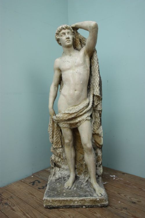 Large 19th Century Antique Plaster Figure of David.