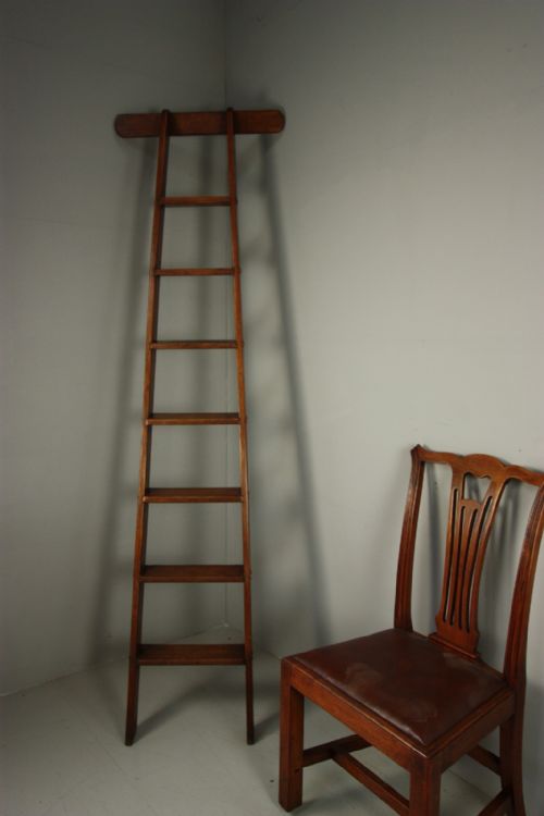 Antique Oak Library Ladders.