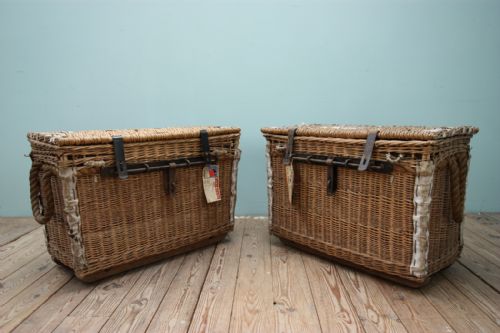 Pair of Antique Willow Wicker Baskets.