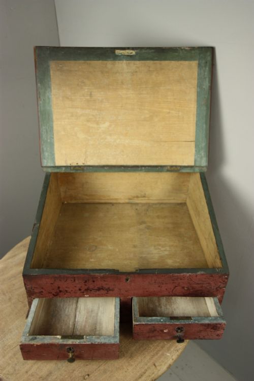 Georgian Antique Writing Slope in Period Paint.