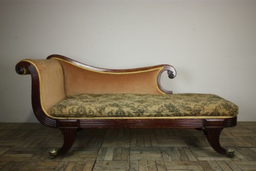 English Regency Antique Chaise Longue Into Daybed.
