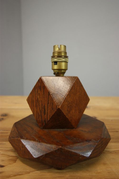 Rare 1920'S Oak Table Lamp by Heals of London.