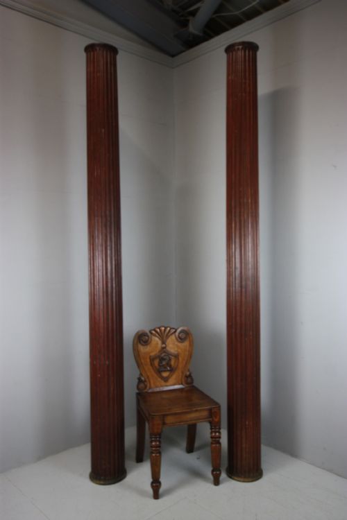 Pair of Tall English 19th Century Antique Reeded Columns.