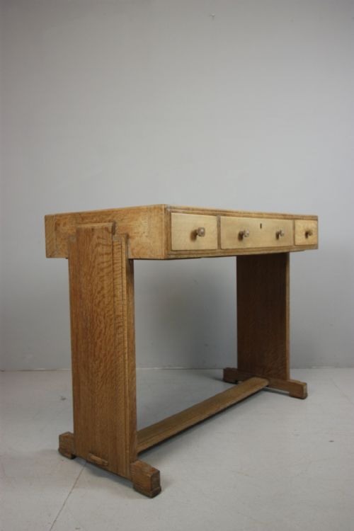 1920'S Heals Oak Writing Desk / Console Table.