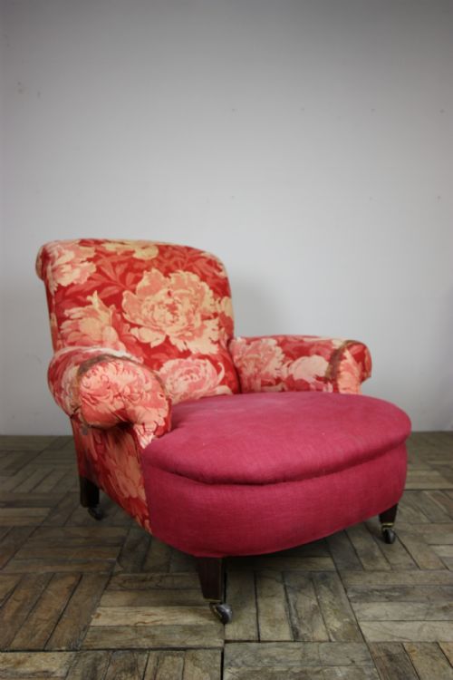 Large 19th Century Antique Upholstered Armchair.