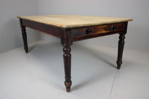 19th Century Antique Country Pine Dining Table.