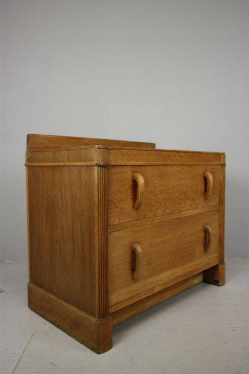 1930'S Heals Odeon Style Oak Chest