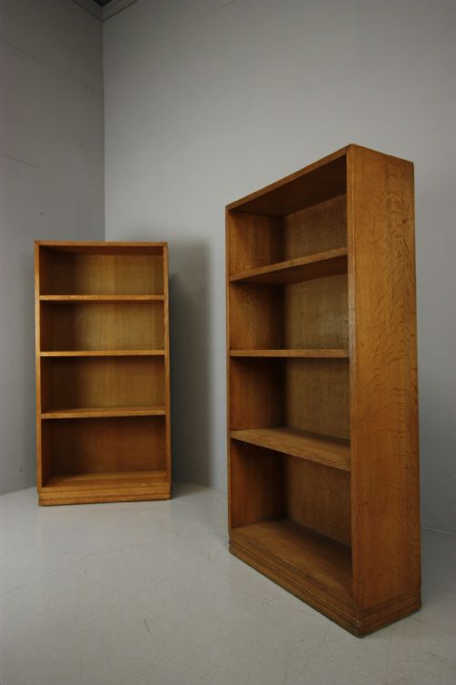

Pair of 1920'S Quality Oak Open Bookcases by Gordon Russell.
