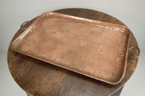 Large 19th Century Antique Copper Serving Tray.
