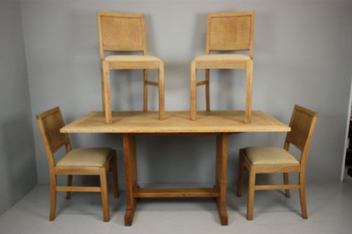 1930'S Oak Dining Table & Four Chairs by Bowman Brothers.