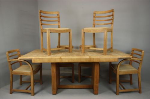 A Super Quality English Oak Dining Suite by Heals of London.