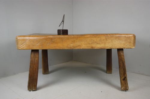 19th Century Antique Elm Block Coffee Table.