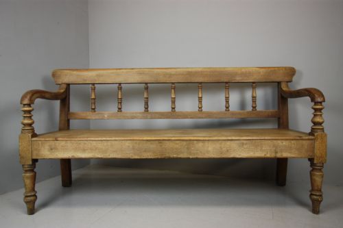 Cumbrian Antique Bench Seat in Original Cream Paint.