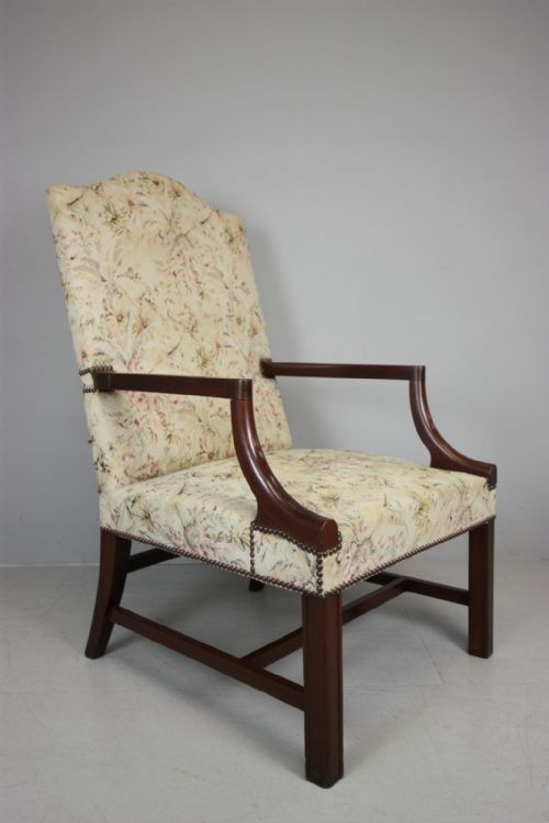 19th Century Antique Mahogany Gainsborough Armchair.