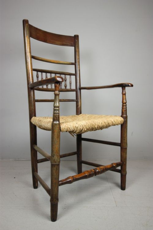 Georgian Antique Country Armchair in Original Paint.