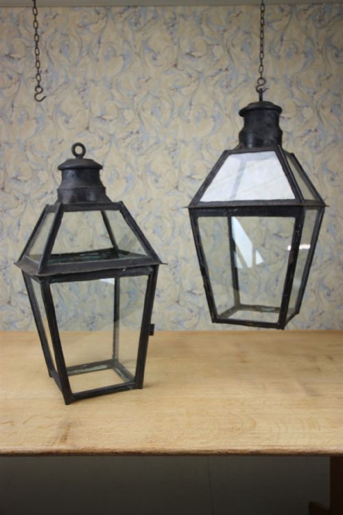 Pair of 19th Century Antique Copper Lanterns.