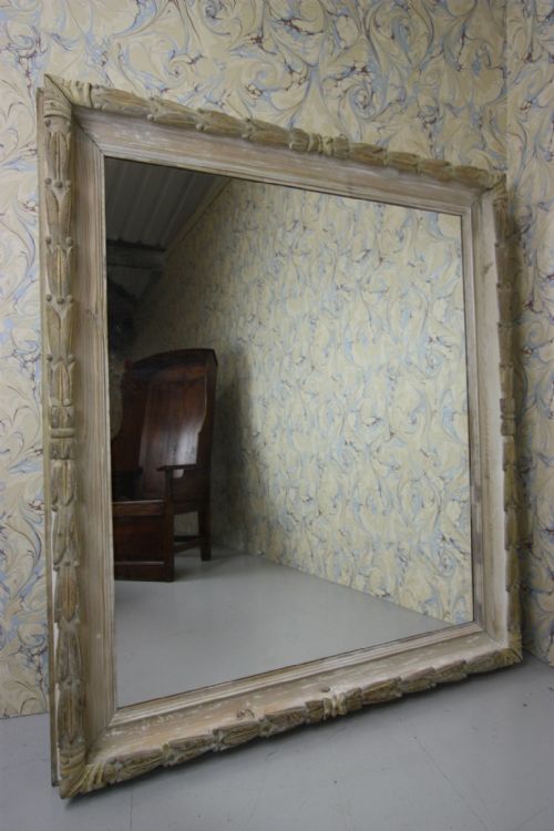 Beautiful Large English Antique Pine & Gesso Mirror.
