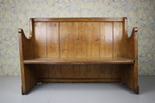 Georgian English Antique Fruitwood & Pine Settle.