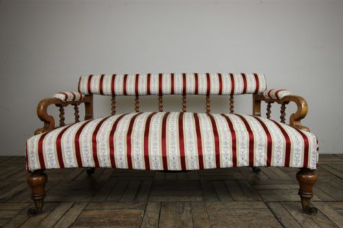 English Antique Walnut Low Sofa.