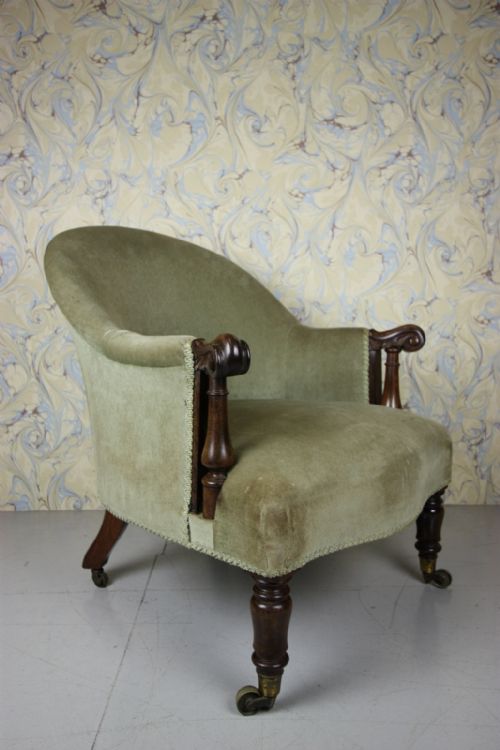 William IV Antique Upholstered Armchair.