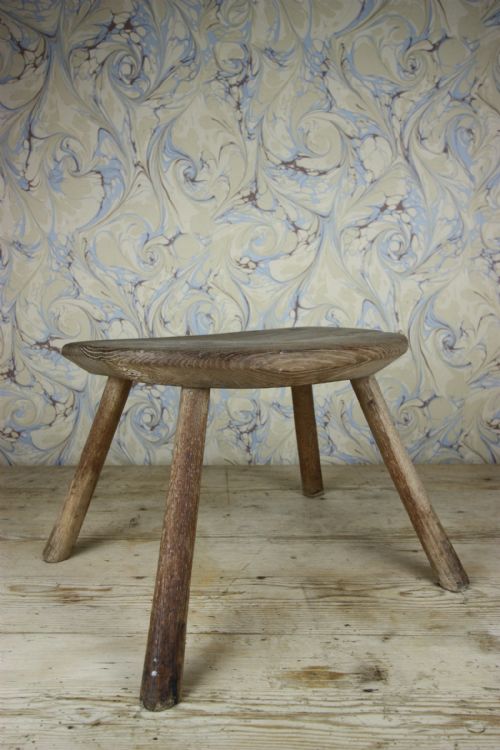 18th Century English Elm Shaped Stool.
