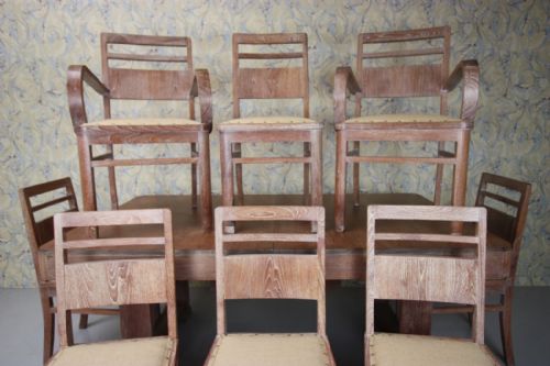 fig 1. Art Deco Extending Dining Table & Eight Dining Chairs
