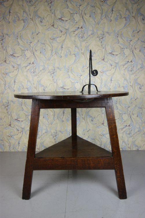 Superb Honest Georgian Welsh Oak Cricket Table.