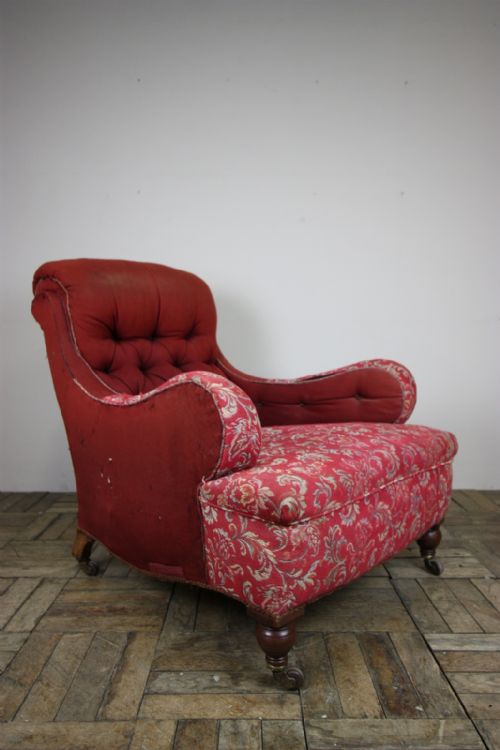 Very Shapely English Antique Armchair.