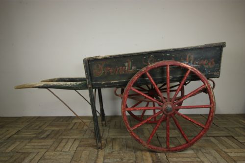 19th Century English Antique Hand Cart. All Original.