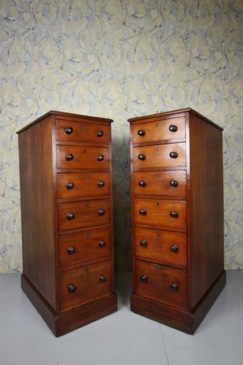 Tall Pair of Antique Mahogany Chests.