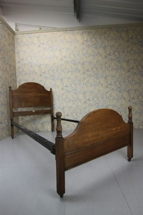 Heals Antique Oak Single Bedstead.