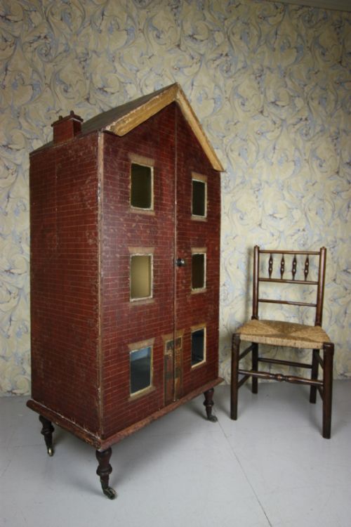 Huge Regency Antique Dolls House in Original Paint.