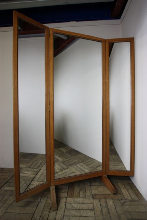 1920'S English Triple Gentlemen's Outfitters Mirror.