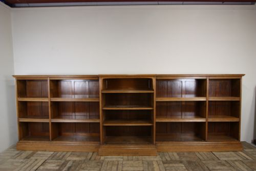 Huge 19th Century Antique Oak Open Bookcase.